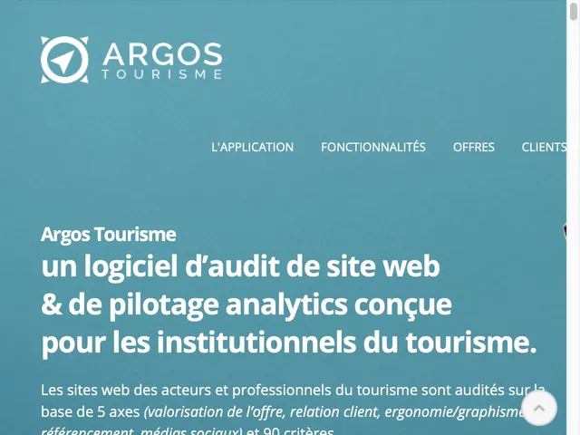 Tarifs Argos Tourisme Avis logiciel de web analytics - statistiques du trafic et de l'audience