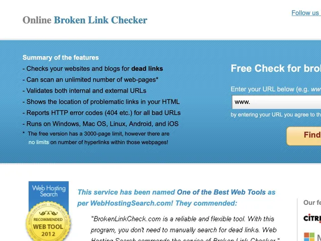 Tarifs Broken Link Check Avis logiciel de surveillance des liens brisés (broken links)