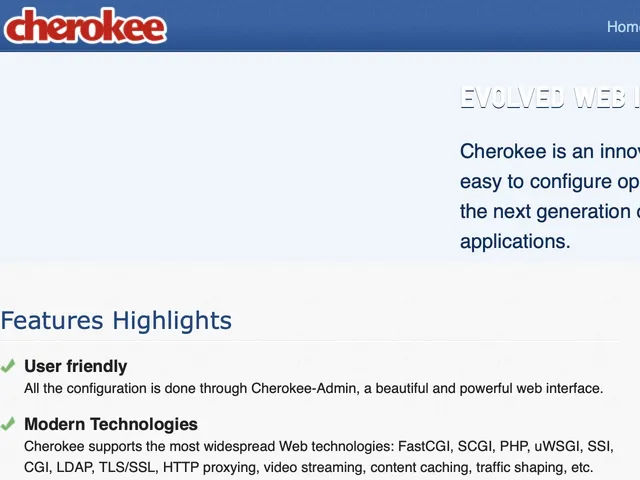 Tarifs Cherokee Avis serveur web et applications