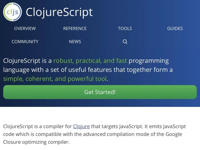Tarifs ClojureScript Avis langage de programmation