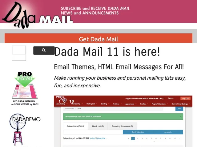 Tarifs Dada Mail Avis logiciel de messagerie collaborative - clients email