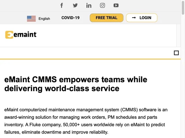 Tarifs eMaint CMMS Avis logiciel de gestion de maintenance assistée par ordinateur (GMAO)