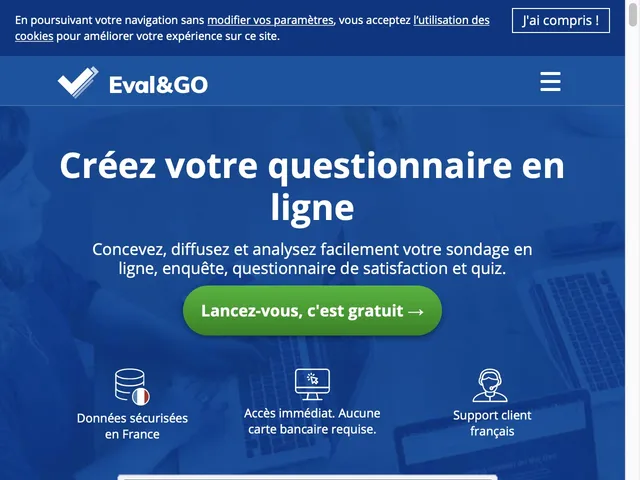 Tarifs Eval & Go Avis logiciel de questionnaires - sondages - formulaires - enquetes