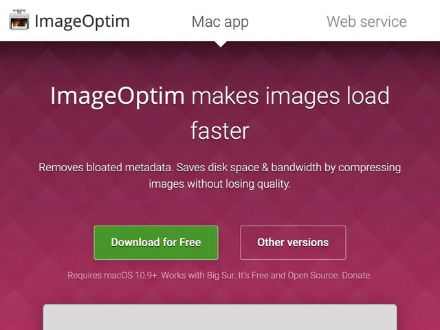 Tarifs Imageoptim Avis logiciel pour optimiser une image - compresser une image