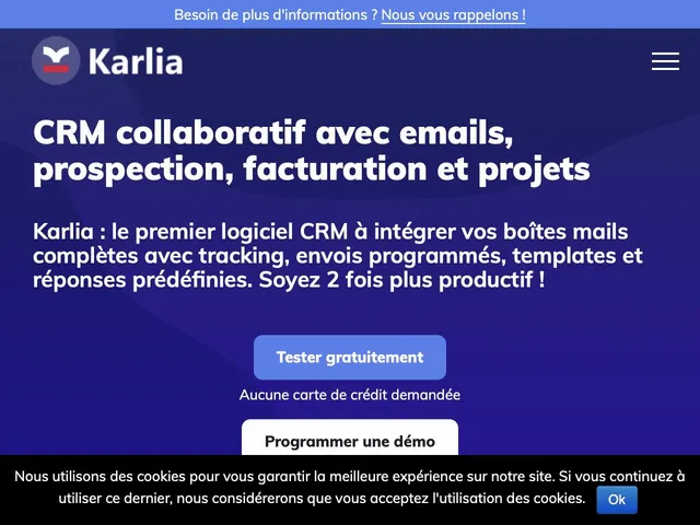Tarifs Karlia Avis logiciel CRM (GRC - Customer Relationship Management)