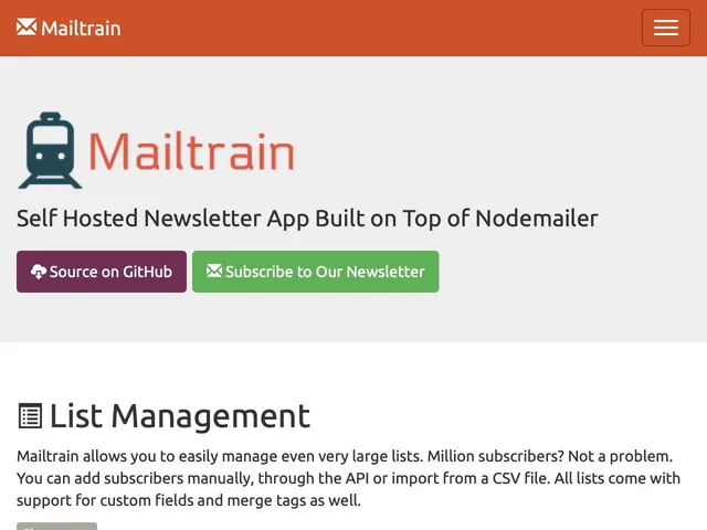 Tarifs Mailtrain Avis logiciel d'emailing - envoi de newsletters