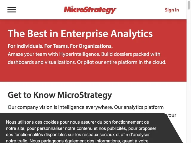 Tarifs MicroStrategy Analytics Avis logiciel de Business Intelligence Mobile