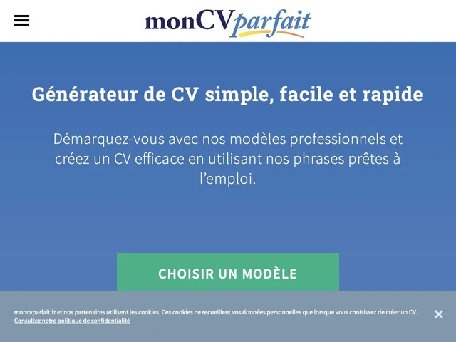 Tarifs MonCVparfait Avis logiciel d'analyse de CV - vérification de CV