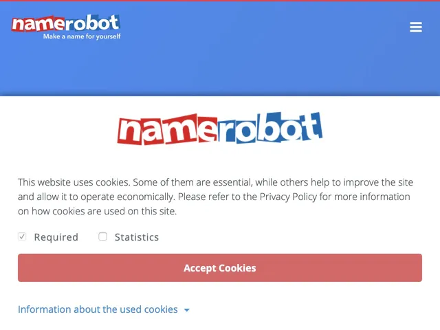 Tarifs Namerobot Avis logiciel pour trouver un nom d'entreprise - une marque