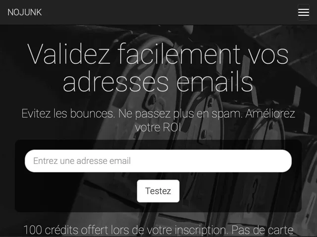 Tarifs Nojunk Avis logiciel pour vérifier des adresses emails - nettoyer une base emails
