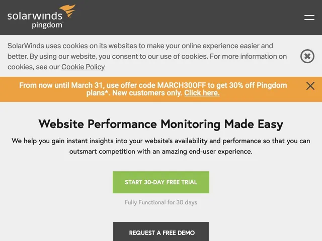 Tarifs Pingdom Avis logiciel d'analyse de la performance - rapidité d'un site internet