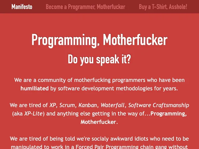 Tarifs Programming Motherfucker Avis logiciel pour apprendre à coder