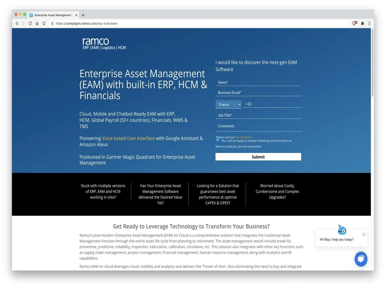 Tarifs Ramco ERP Suite Avis logiciel ERP (Enterprise Resource Planning)