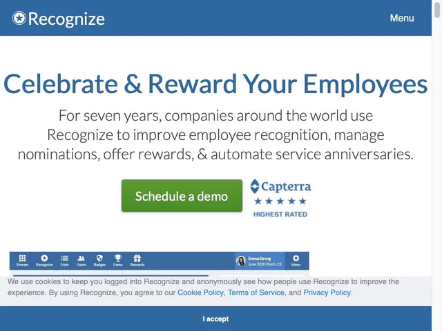 Tarifs Recognize Avis logiciel de récompense et reconnaissance des employés