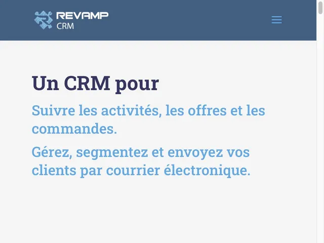 Tarifs Revamp CRM Avis logiciel CRM (GRC - Customer Relationship Management)
