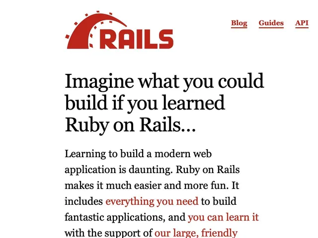 Tarifs Ruby on Rails Avis framework web
