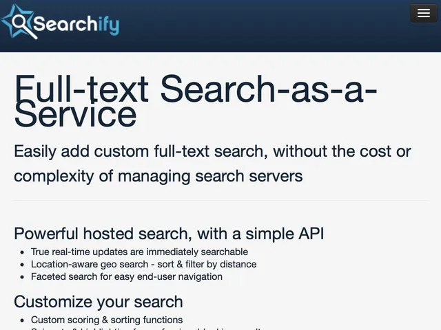 Tarifs Searchify Avis logiciel de recherche hébergée