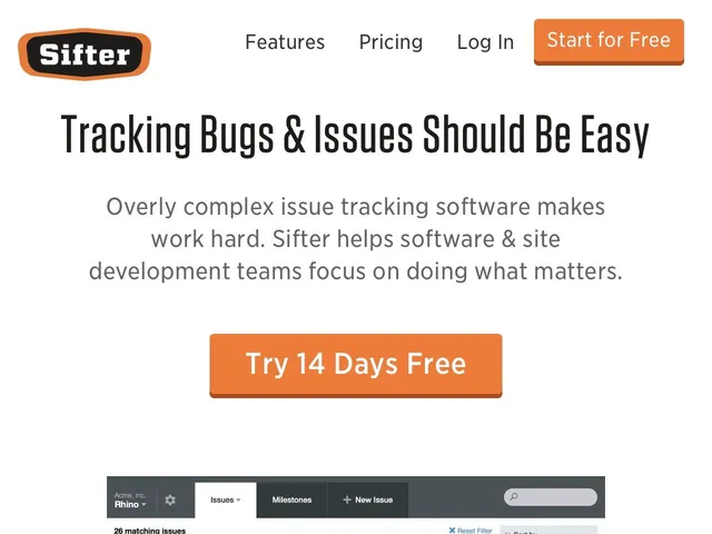 Tarifs Sifter Avis logiciel de recherche de bugs (Bugs Tracking)