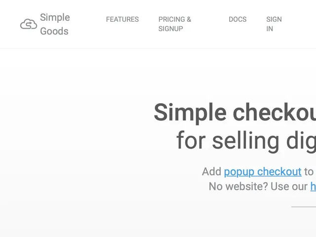 Tarifs Simple Goods Avis logiciel Sites E-commerce - Boutique en Ligne