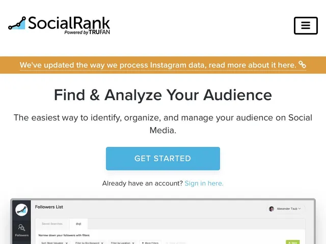 Tarifs Socialrank Avis logiciel de social analytics - statistiques des réseau sociaux