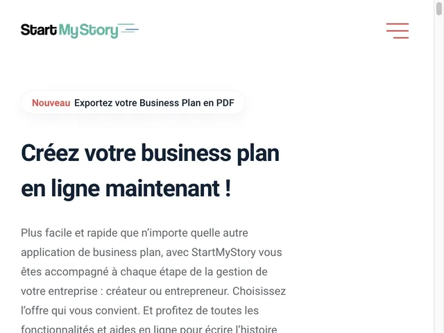 Tarifs StartMyStory Avis logiciel de Business Plan
