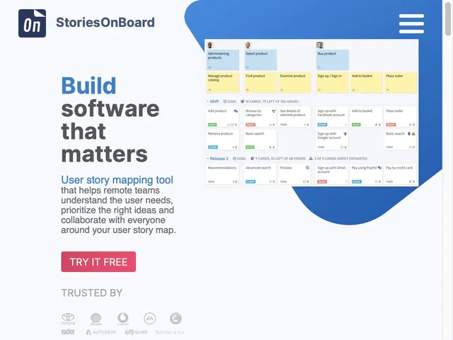 Tarifs StoriesOnBoard Avis logiciel de gestion des taches