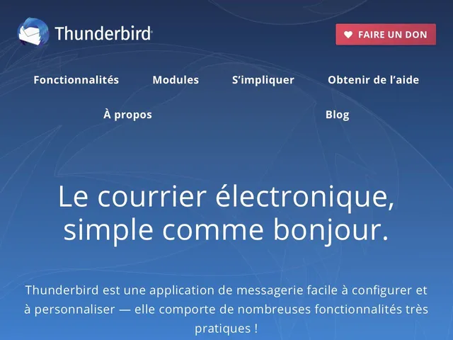 Tarifs Thunderbird Avis logiciel de messagerie collaborative - clients email