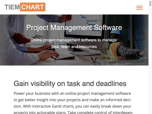Tarifs Tiemchart Avis logiciel de gestion de projets