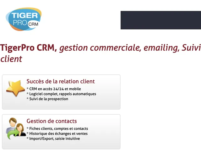 Tarifs Tigerpro CRM Avis logiciel CRM (GRC - Customer Relationship Management)
