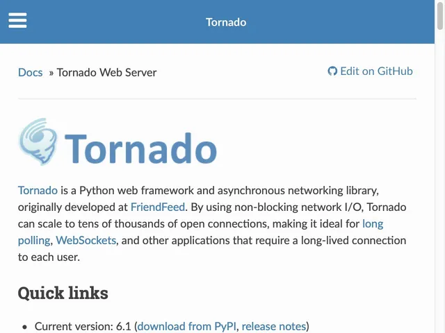 Tarifs Tornado Avis serveur web et applications