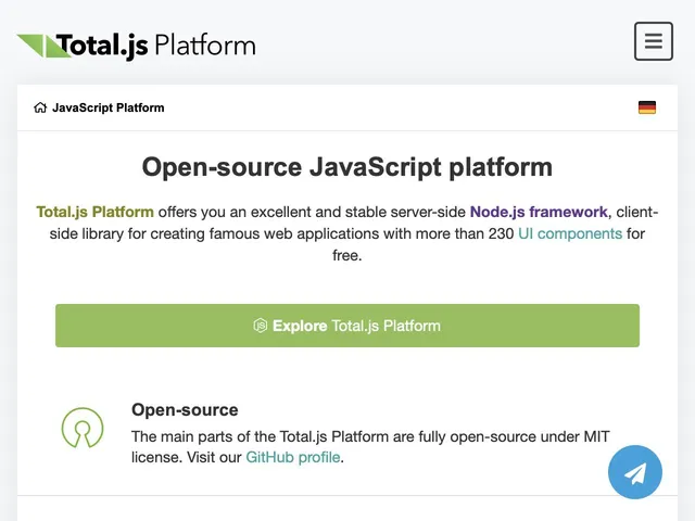 Tarifs Total.js Avis framework MVC Javascript