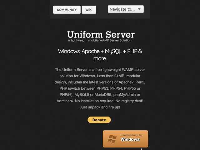 Tarifs The Uniform Server Avis logiciel de Devops