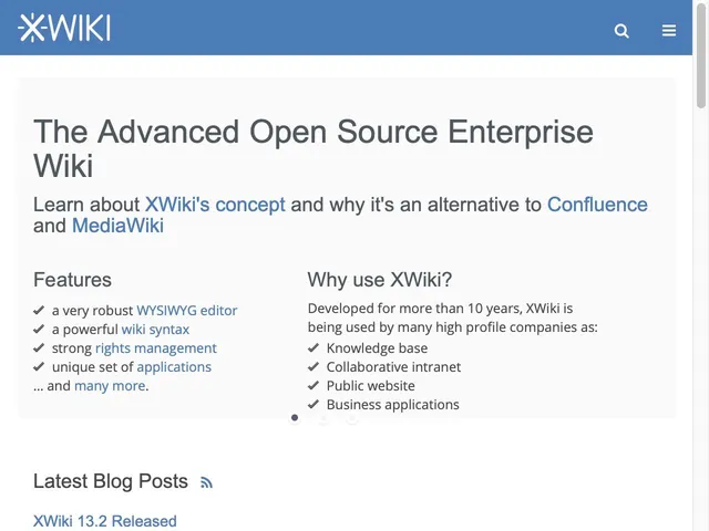Tarifs Xwiki Avis logiciel de collaboration en équipe - Espaces de travail collaboratif - plateforme collaboratives