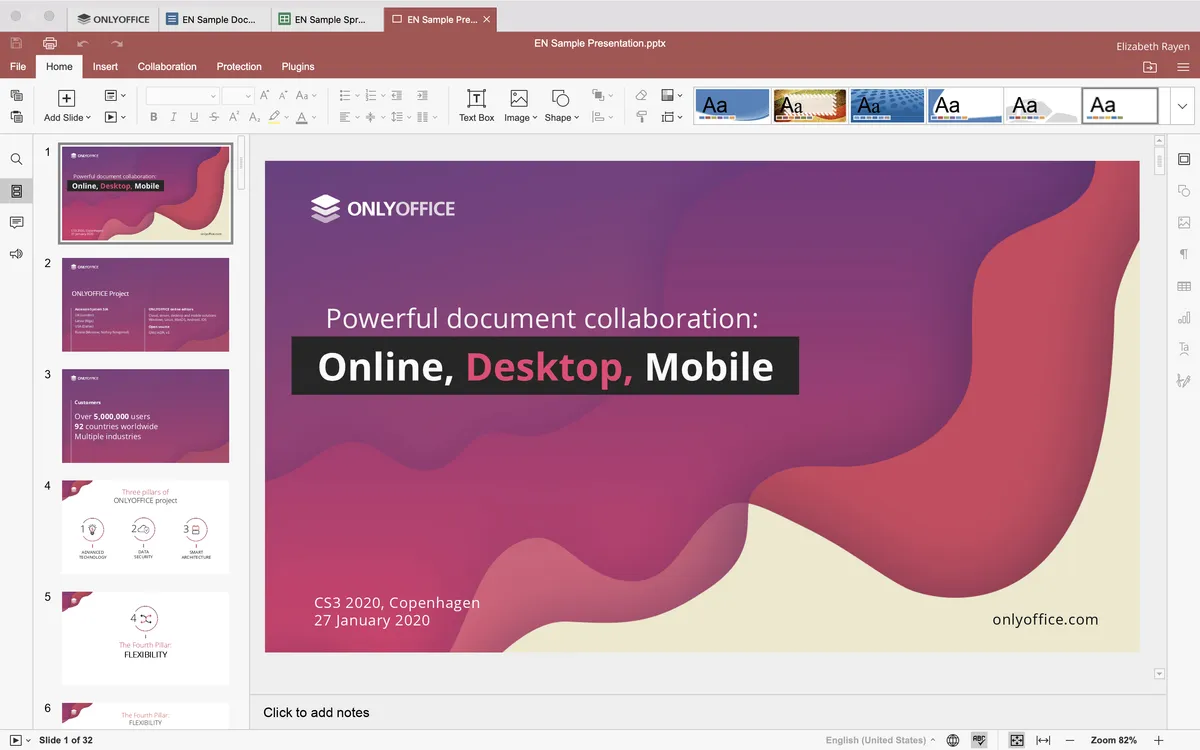 onlyoffice docs desktop presentation
