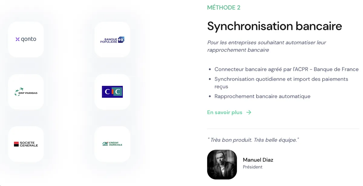 LeanPay : synchronisation bancaire