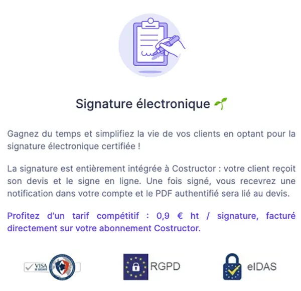 Costructor : signature électronique