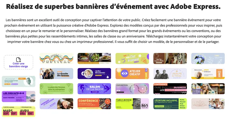 Exemples de bannières pour un événement