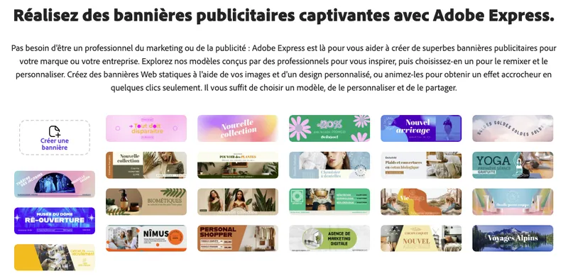Exemples de bannières publicitaires