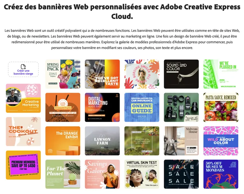 Exemples de bannières web