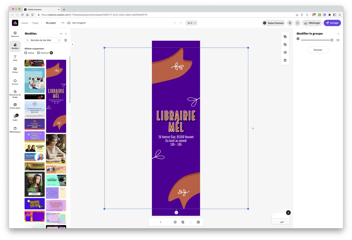 Créer une bannière web avec Adobe Express (1/3)