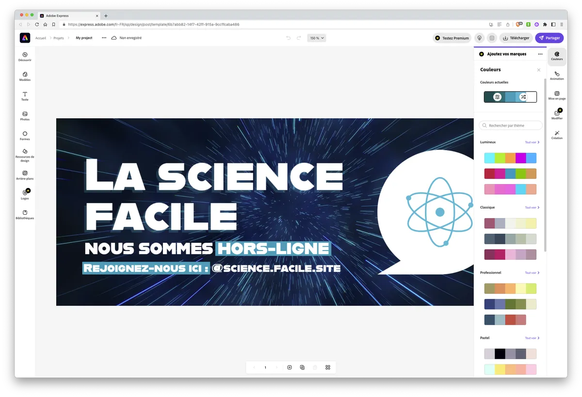 Créer une bannière web avec Adobe Express (2/3)