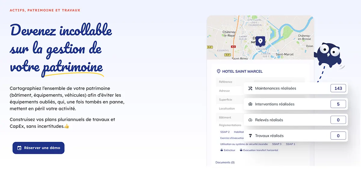 Gammeo : fonctionnalités actif patrimoine et travaux