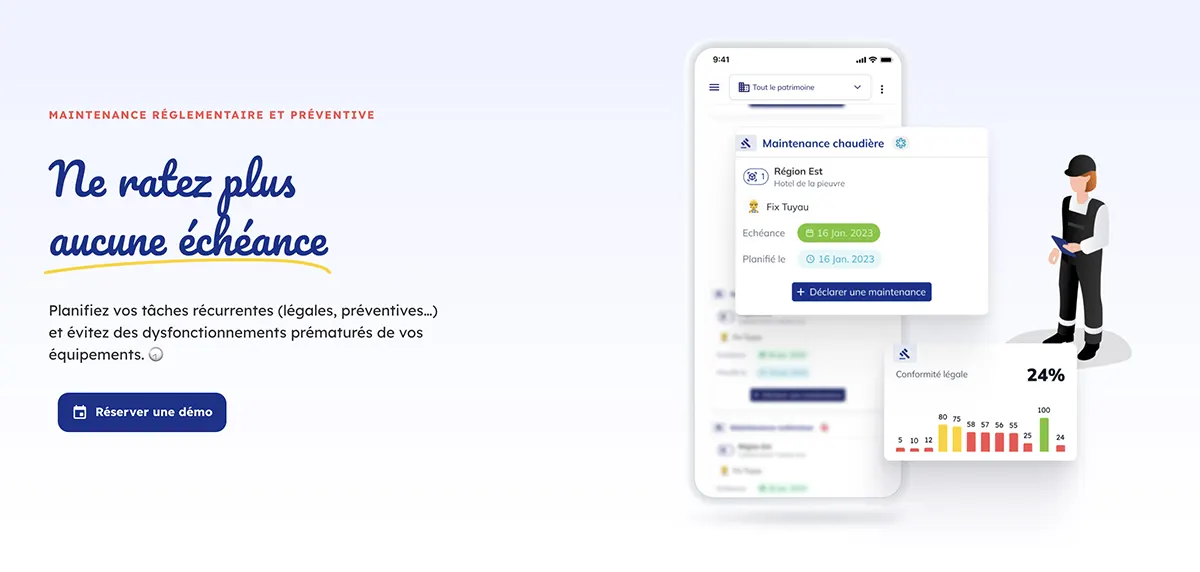 Gammeo : fonctionnalités maintenance réglementaire et preventive