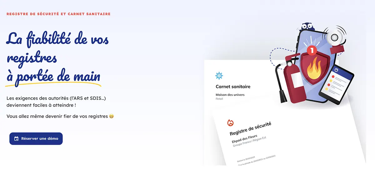 Gammeo : fonctionnalités registre de sécurité et carnet sanitaire