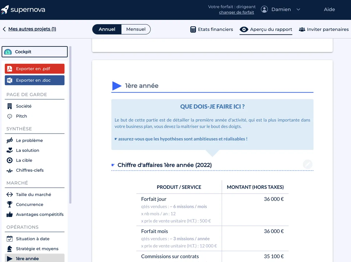 logiciel business plan supernova 2