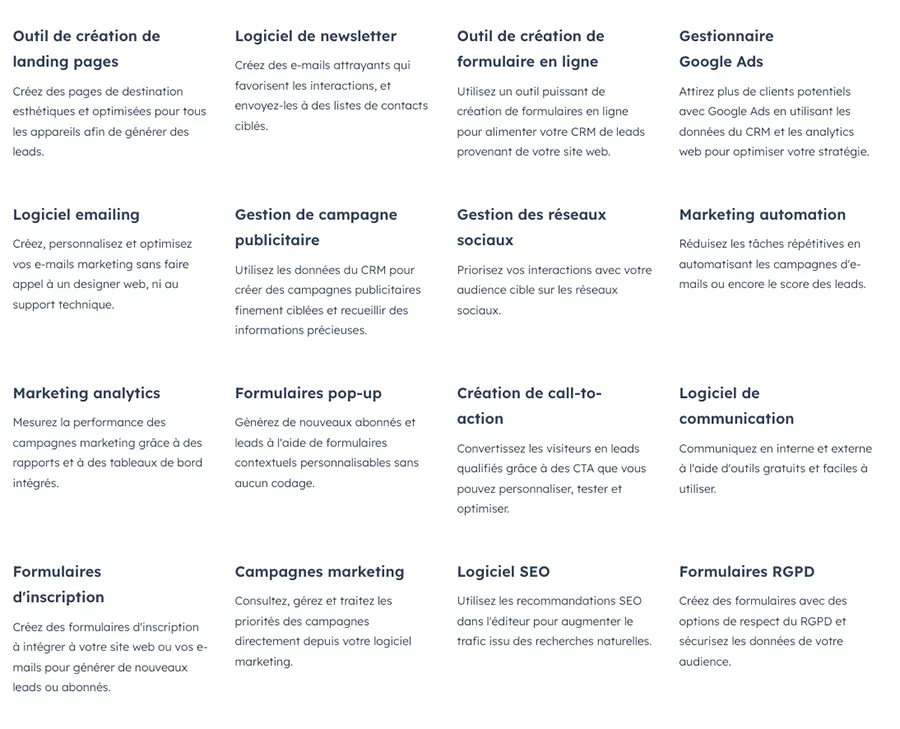 Marketing Hub : les services et fonctions