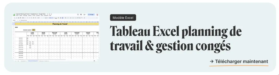 modele excel planning
