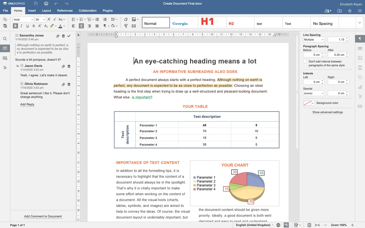 onlyoffice docs online editeur de texte