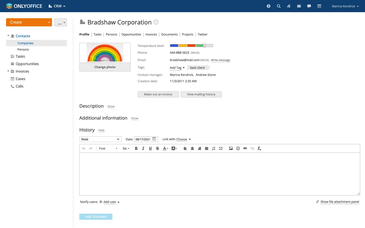onlyoffice workspace crm