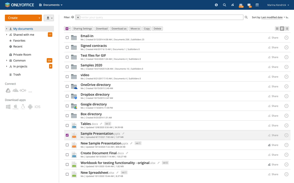 onlyoffice workspace documents
